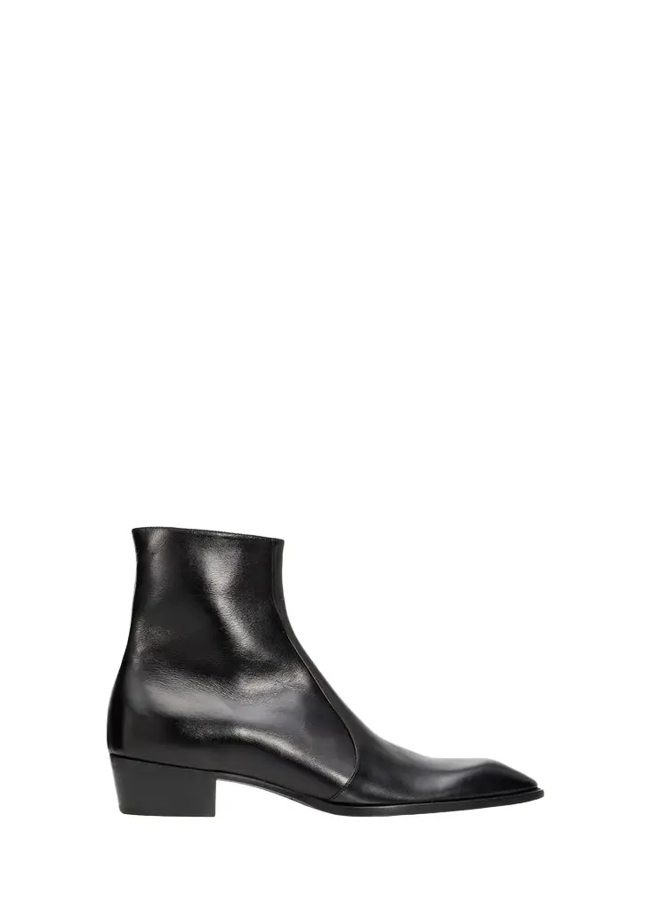 Saint Laurent Men's Aurelien Leather Ankle Boots