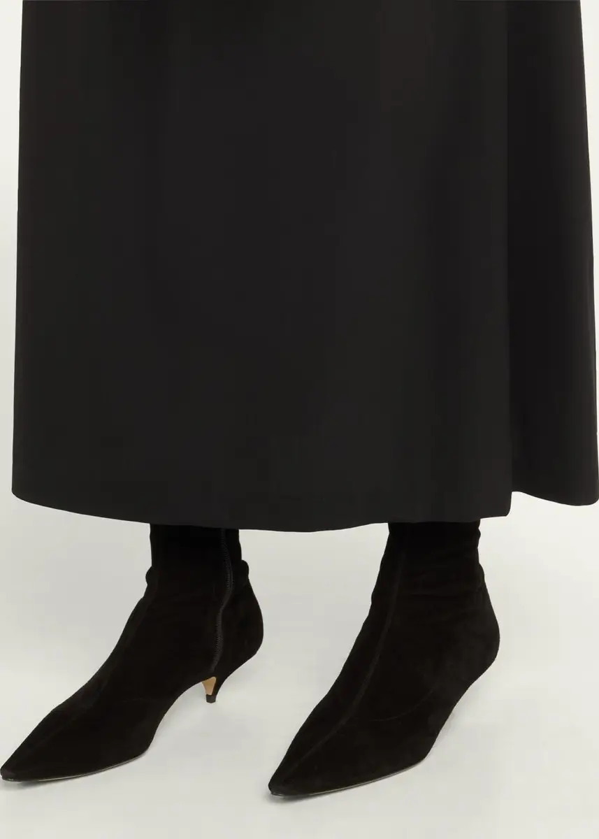 The Row Liisa Suede Kitten-Heel Booties | Thumbnail 2 The Row Liisa Suede Kitten-Heel Booties | Thumbnail 2