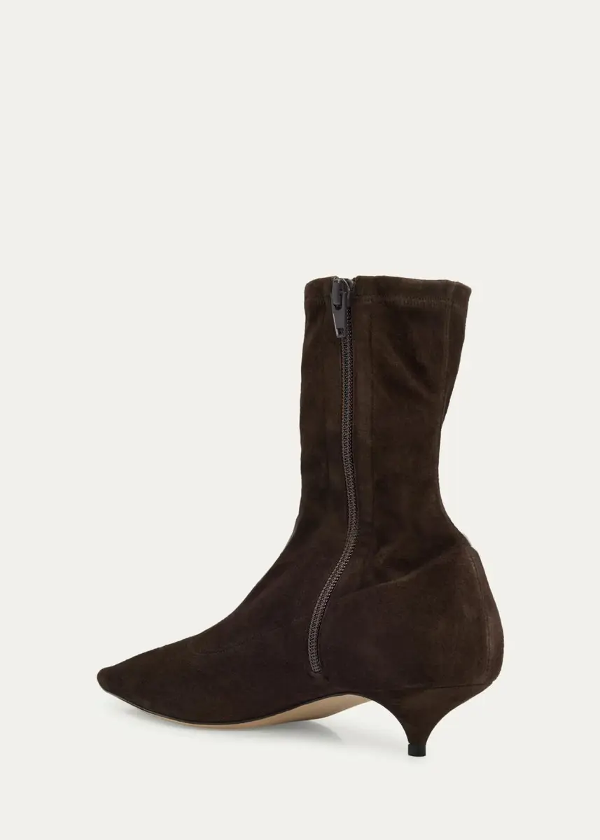 The Row Liisa Suede Kitten-Heel Booties | Thumbnail 6 The Row Liisa Suede Kitten-Heel Booties | Thumbnail 6