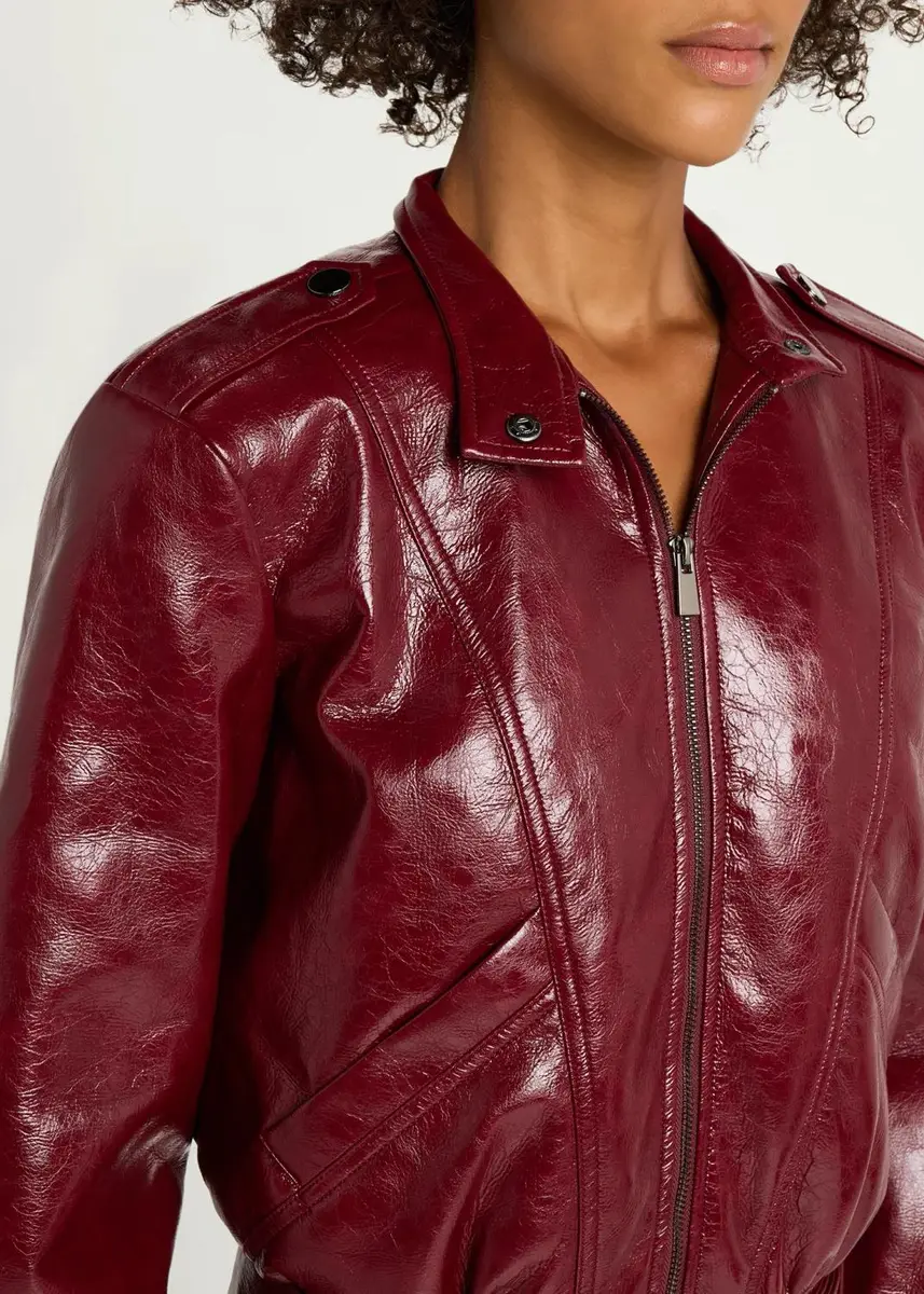 Toccin Keeley Belted Faux Leather Biker Jacket | Thumbnail 5 Toccin Keeley Belted Faux Leather Biker Jacket | Thumbnail 5