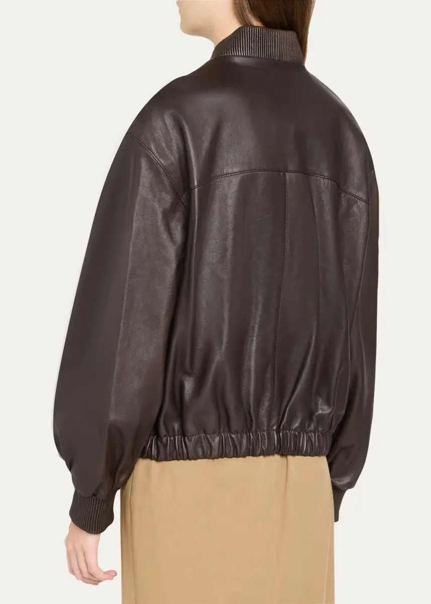 TWP Bubble-Hem Leather Bomber Jacket | Thumbnail 3 TWP Bubble-Hem Leather Bomber Jacket | Thumbnail 3
