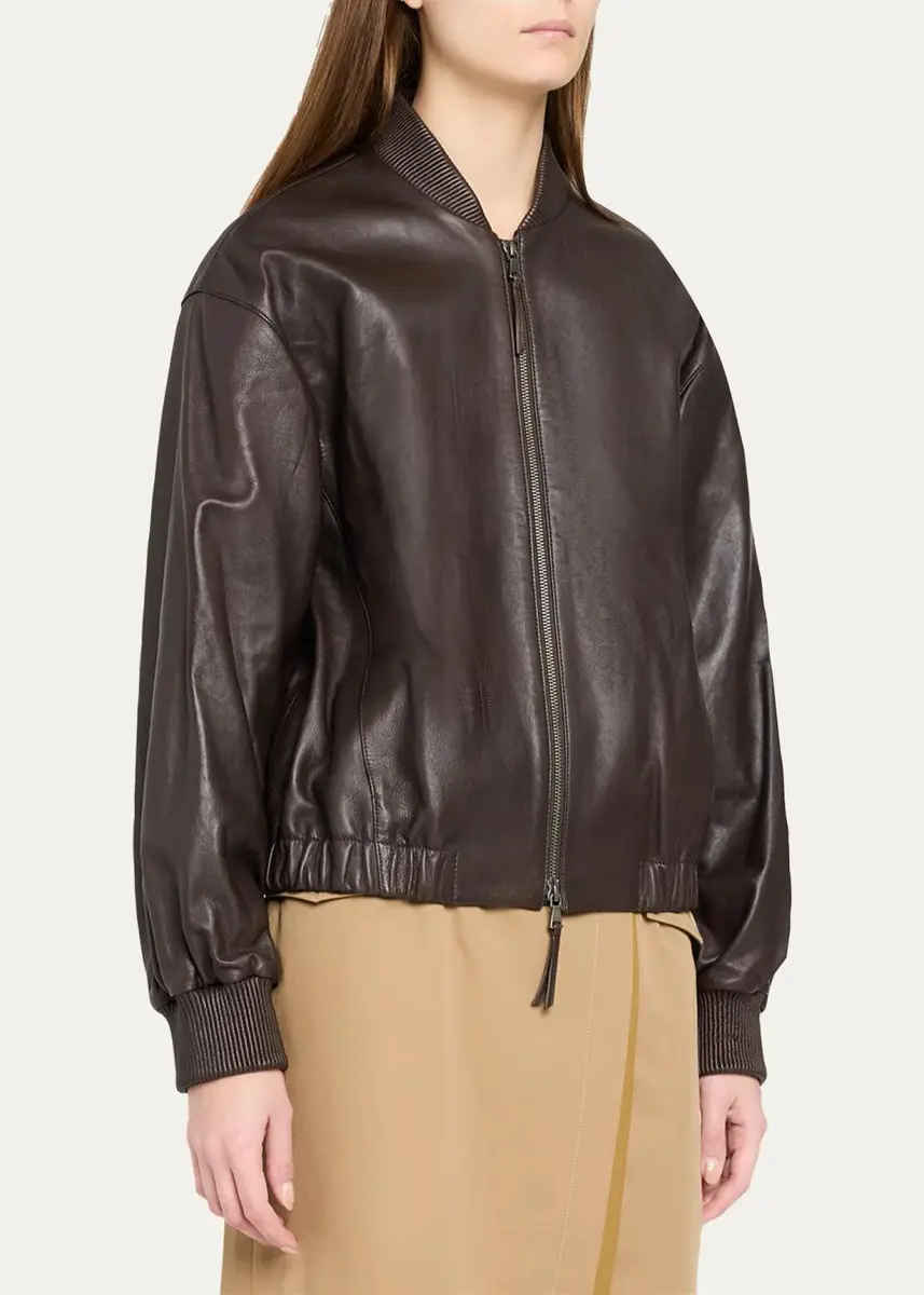 TWP Bubble-Hem Leather Bomber Jacket | Thumbnail 4 TWP Bubble-Hem Leather Bomber Jacket | Thumbnail 4