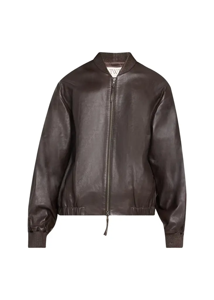 TWP Bubble-Hem Leather Bomber Jacket