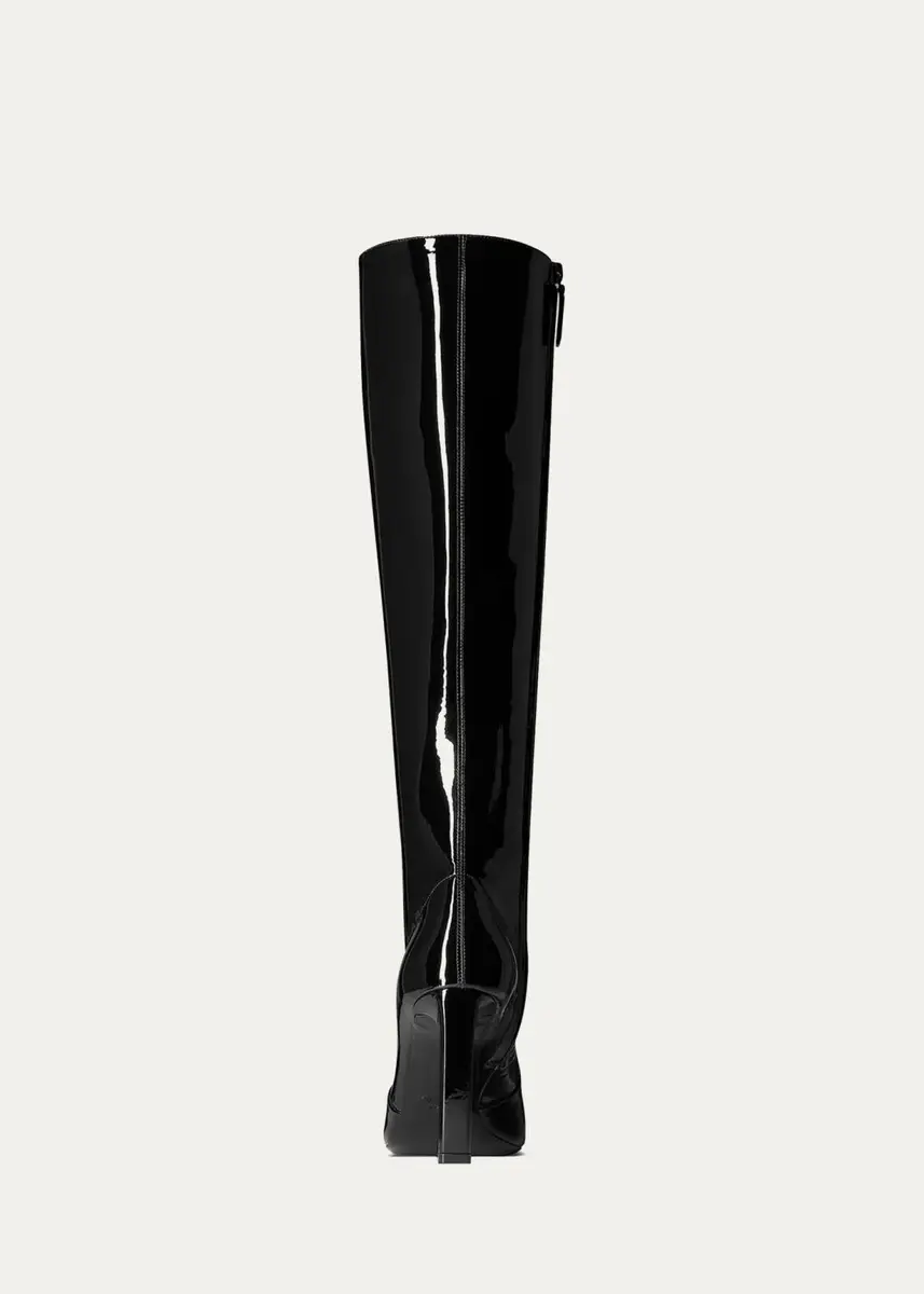 Saint Laurent Francoise Patent Leather Knee-High Boots | Thumbnail 4 Saint Laurent Francoise Patent Leather Knee-High Boots | Thumbnail 4