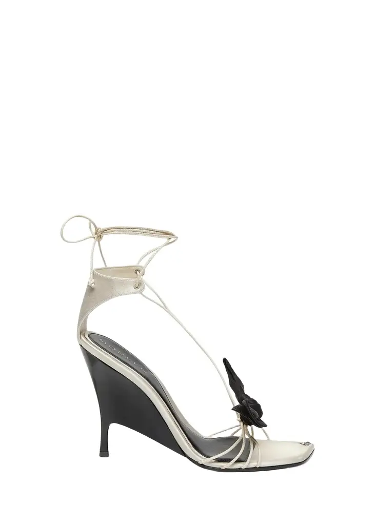 110mm Koko Strappy Leather Wedge Sandals