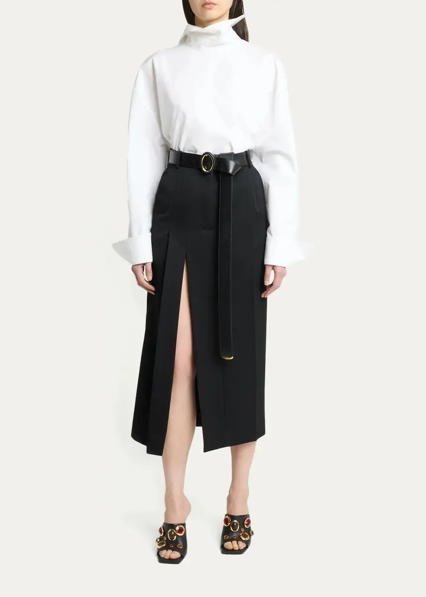Givenchy Pleated Wool Midi Skirt | Thumbnail 2 Givenchy Pleated Wool Midi Skirt | Thumbnail 2