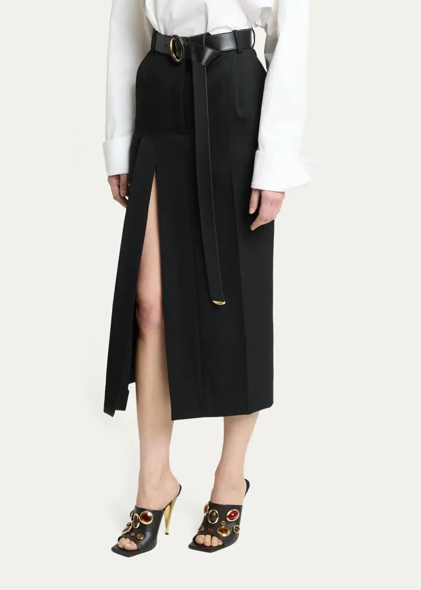 Givenchy Pleated Wool Midi Skirt | Thumbnail 4 Givenchy Pleated Wool Midi Skirt | Thumbnail 4