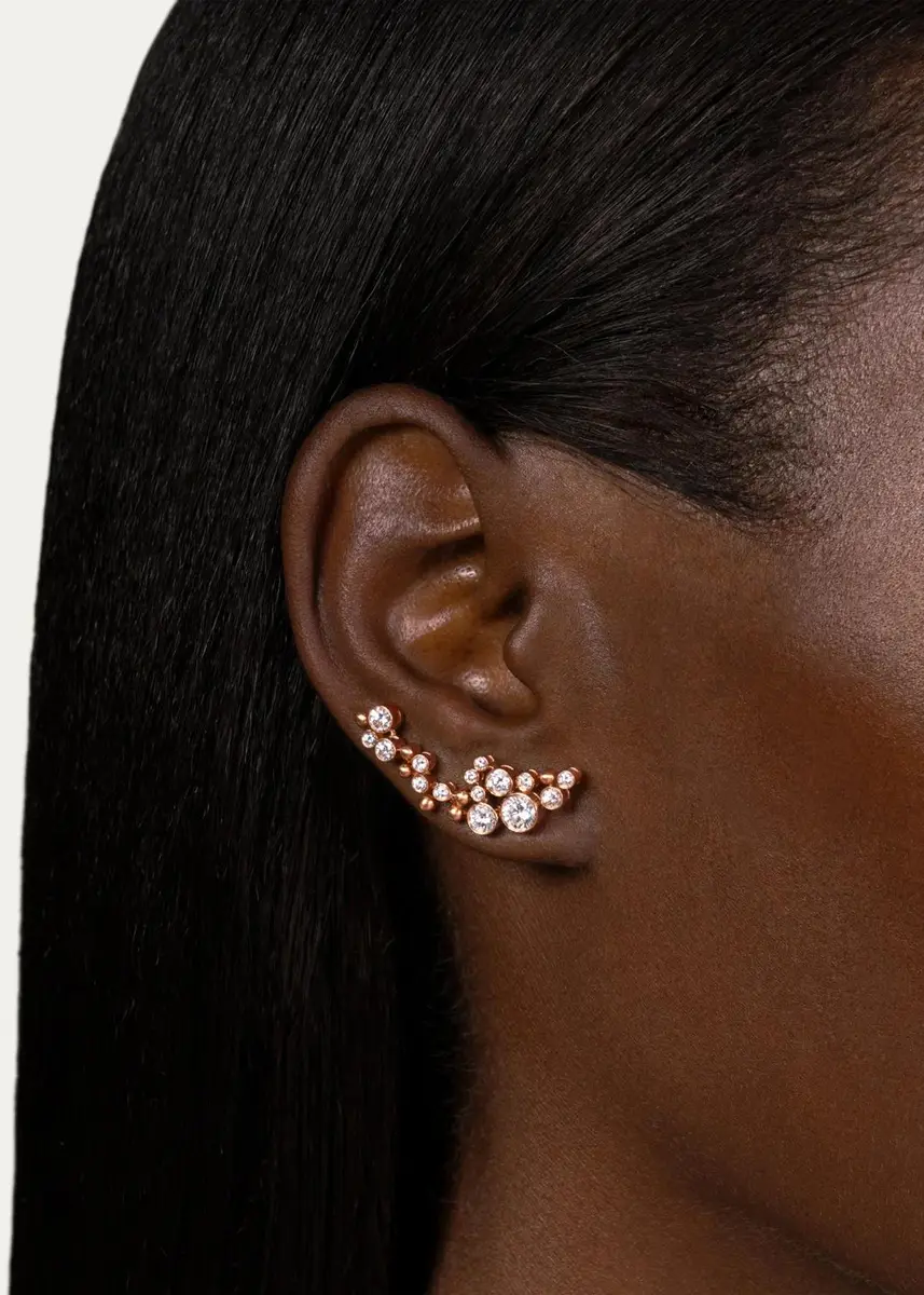 Reza Petillant 18K Rose Gold Diamond Climber Earrings | Thumbnail 2 Reza Petillant 18K Rose Gold Diamond Climber Earrings | Thumbnail 2