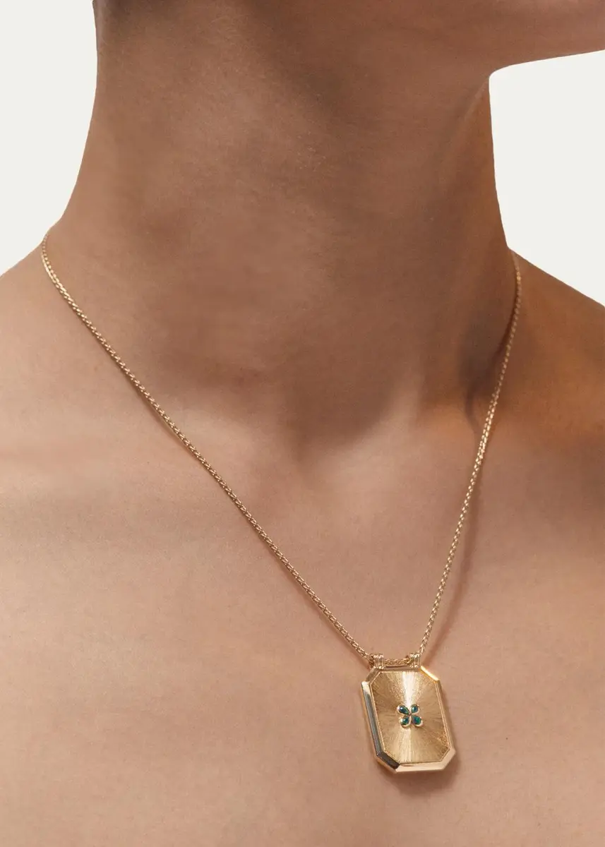 Marie Lichtenberg Luck Scapular 18K Yellow Gold Emerald Necklace | Thumbnail 2