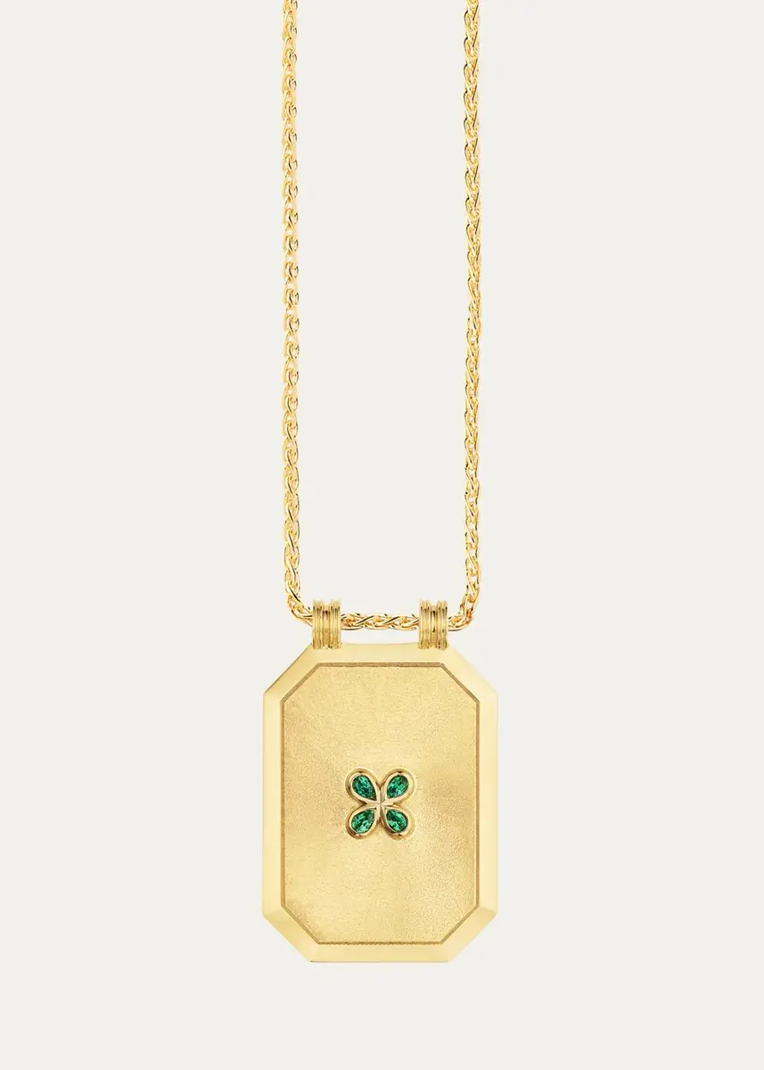 Marie Lichtenberg Luck Scapular 18K Yellow Gold Emerald Necklace | Thumbnail 3