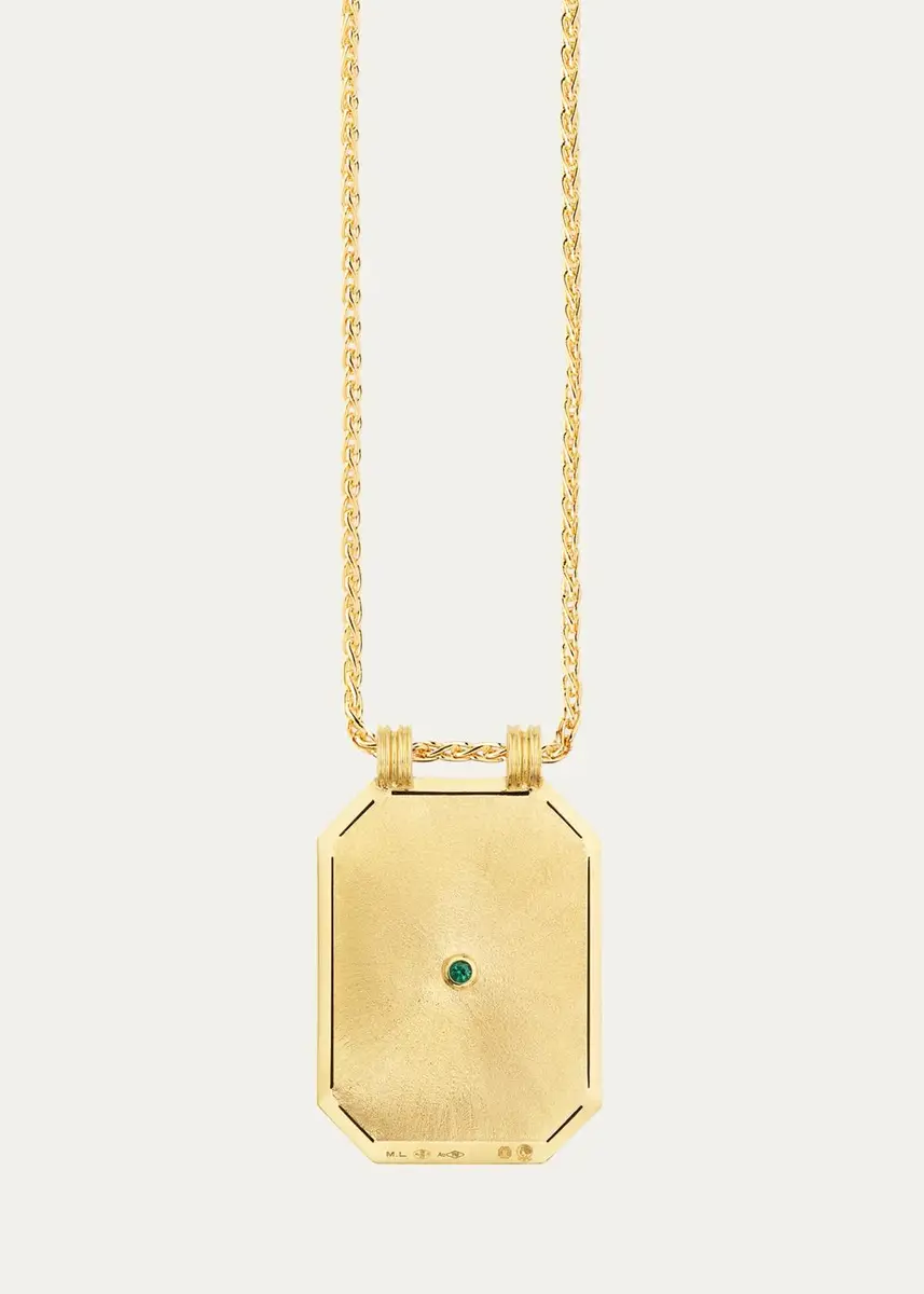 Marie Lichtenberg Luck Scapular 18K Yellow Gold Emerald Necklace | Thumbnail 4