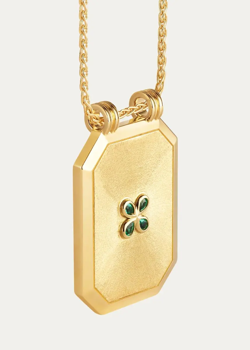 Marie Lichtenberg Luck Scapular 18K Yellow Gold Emerald Necklace | Thumbnail 5