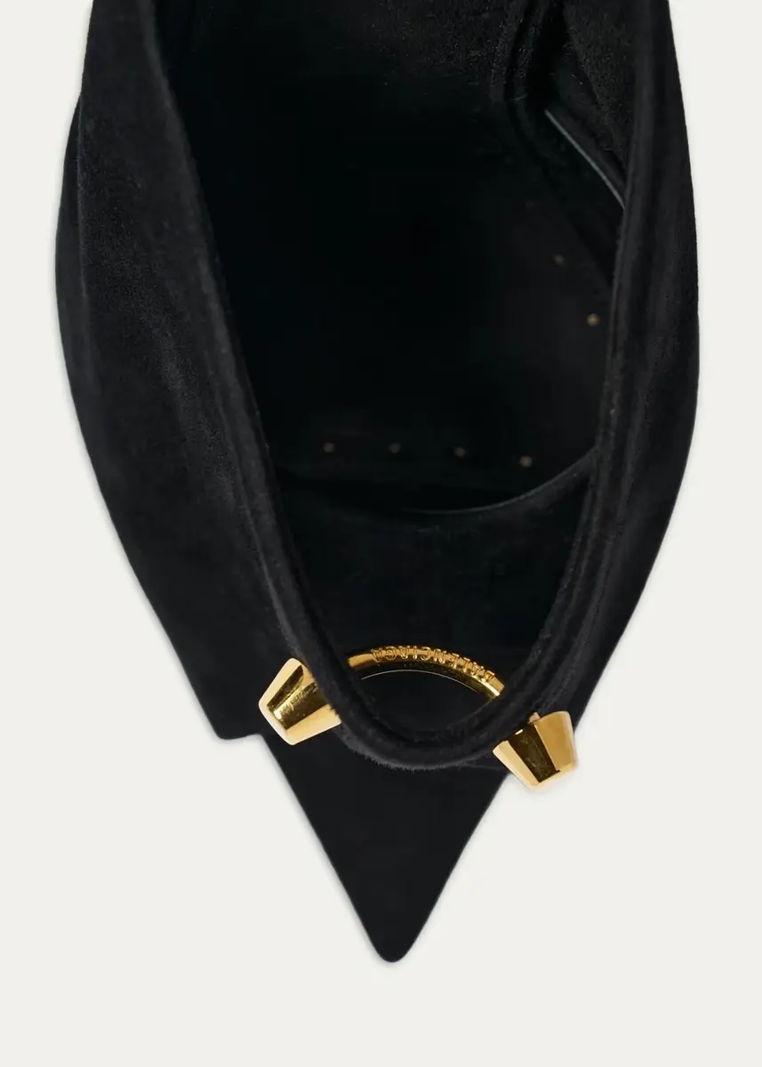 Balenciaga 95mm Suede Peep-Toe Mules | Thumbnail 10 Balenciaga 95mm Suede Peep-Toe Mules | Thumbnail 10