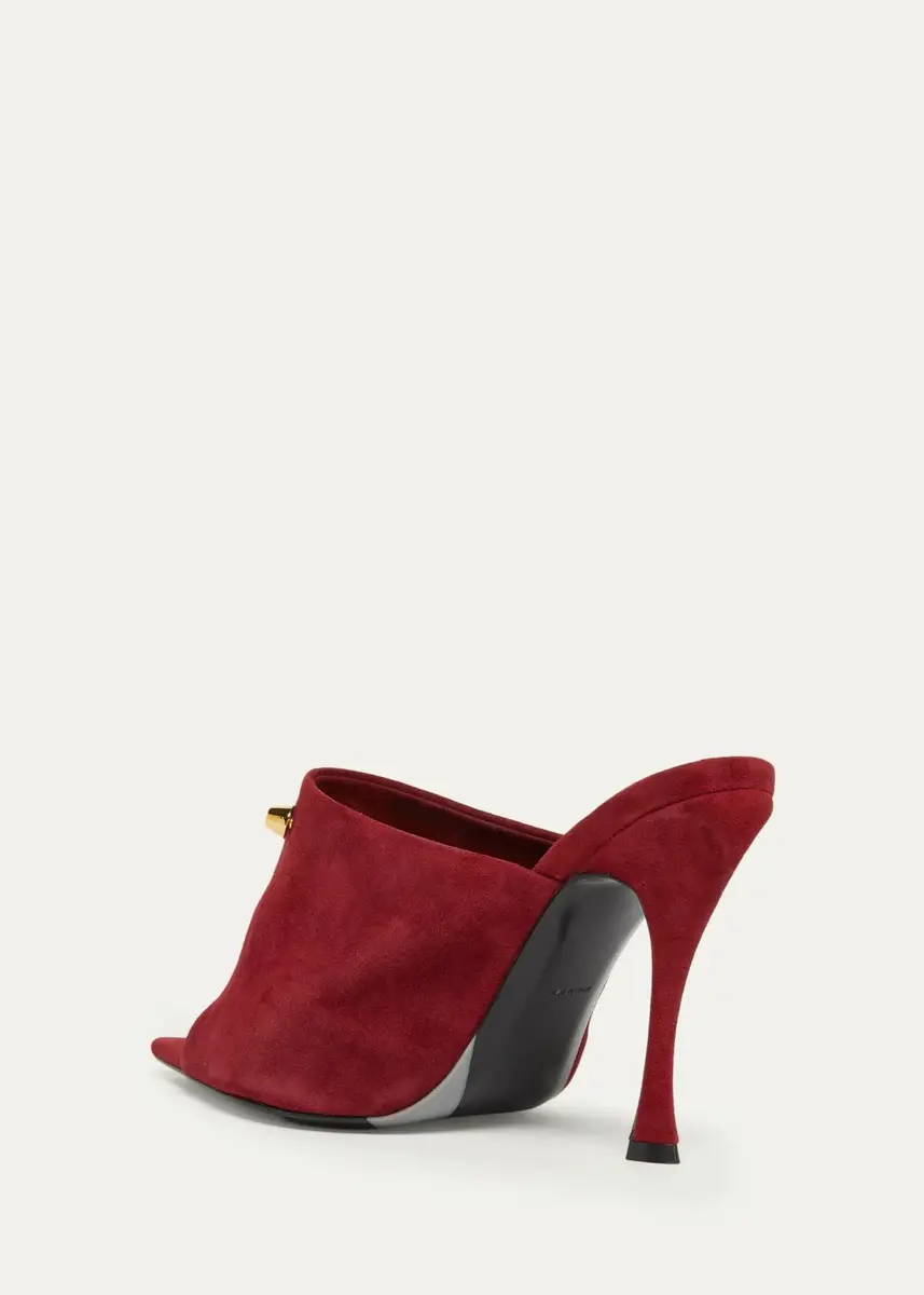 Balenciaga 95mm Suede Peep-Toe Mules | Thumbnail 7 Balenciaga 95mm Suede Peep-Toe Mules | Thumbnail 7