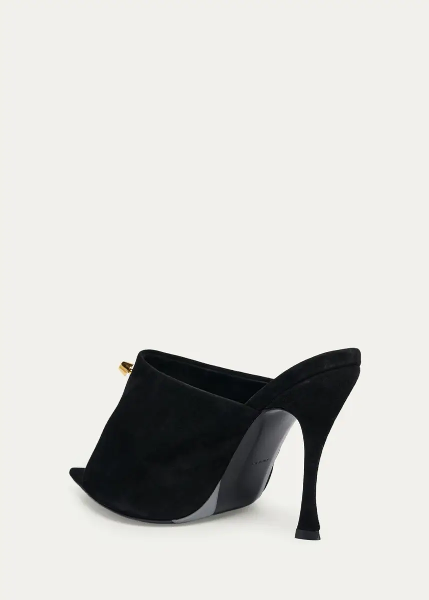 Balenciaga 95mm Suede Peep-Toe Mules | Thumbnail 9 Balenciaga 95mm Suede Peep-Toe Mules | Thumbnail 9
