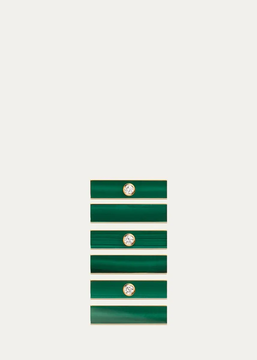 Marie Lichtenberg 18K Yellow Gold, 0.11 Diamond, Malachite & Leather Cord Necklace | Thumbnail 3 Marie Lichtenberg 18K Yellow Gold, 0.11 Diamond, Malachite & Leather Cord Necklace | Thumbnail 3