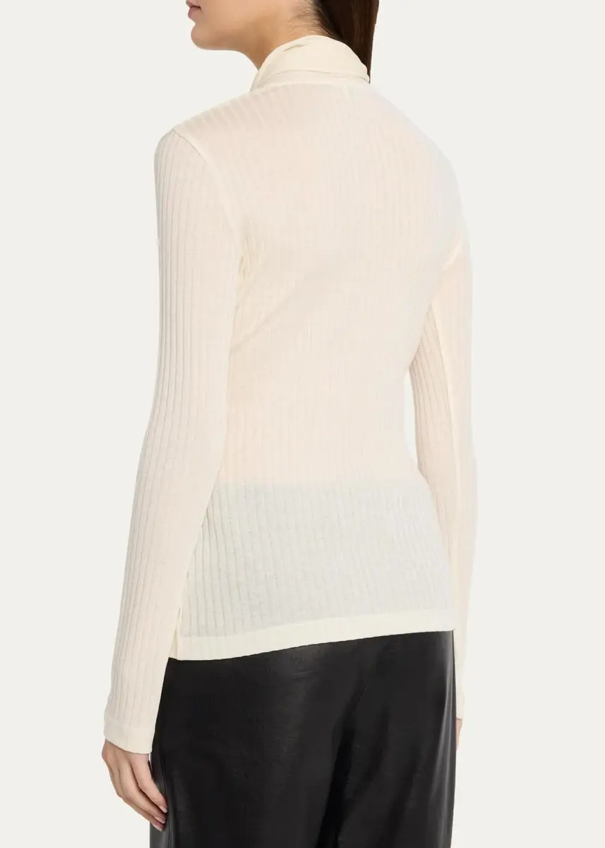 TOTEME Ribbed Bow Blouse | Thumbnail 3 TOTEME Ribbed Bow Blouse | Thumbnail 3