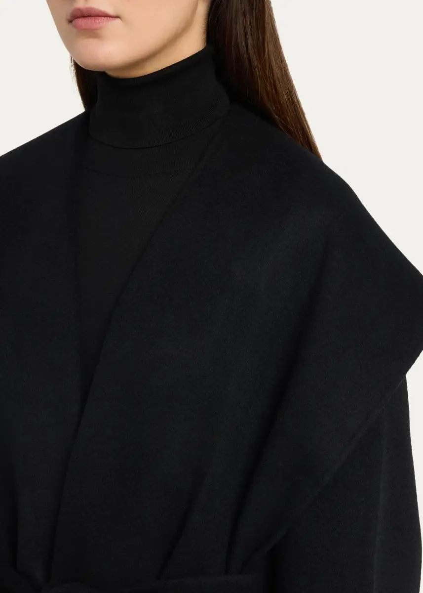 TOTEME Hoodie Wool Belted Coat | Thumbnail 5 TOTEME Hoodie Wool Belted Coat | Thumbnail 5