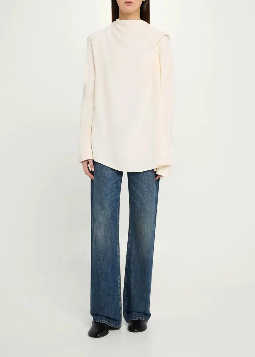 TOTEME Draped Cady Blouse | Thumbnail 2 TOTEME Draped Cady Blouse | Thumbnail 2