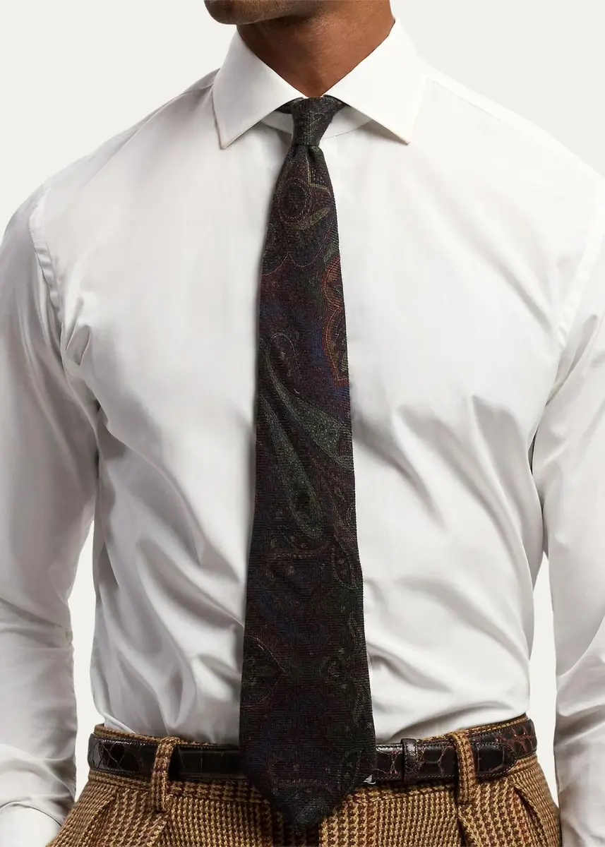 Ralph Lauren Purple Label Men's Paisley Wool-Silk Tie | Thumbnail 3 Ralph Lauren Purple Label Men's Paisley Wool-Silk Tie | Thumbnail 3