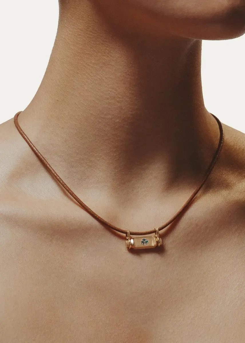 Marie Lichtenberg 18K Clover Smash Locket Necklace with Emeralds | Thumbnail 2 Marie Lichtenberg 18K Clover Smash Locket Necklace with Emeralds | Thumbnail 2