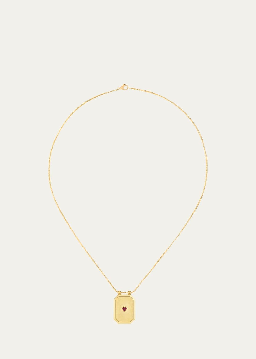Marie Lichtenberg Love 18K Yellow Gold & Ruby Pendant Necklace/17"