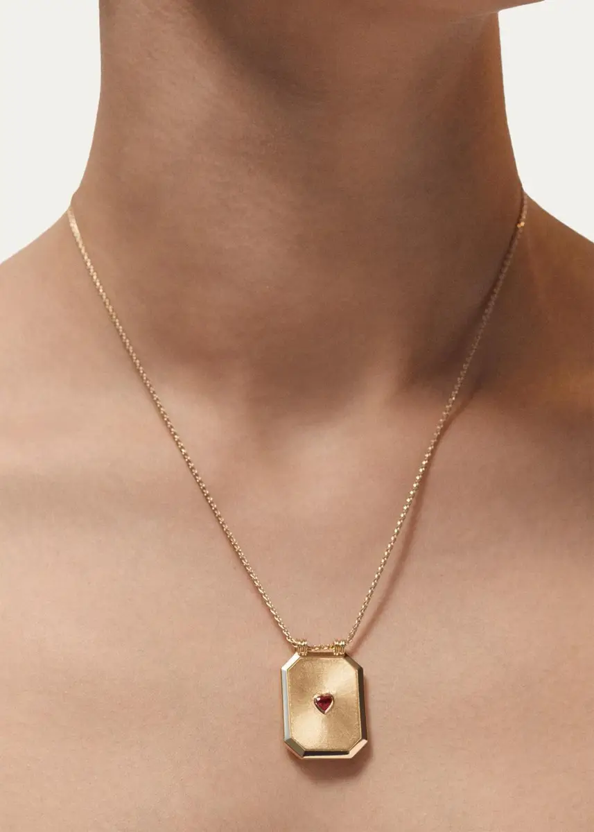 Marie Lichtenberg Love 18K Yellow Gold & Ruby Pendant Necklace/17" | Thumbnail 2