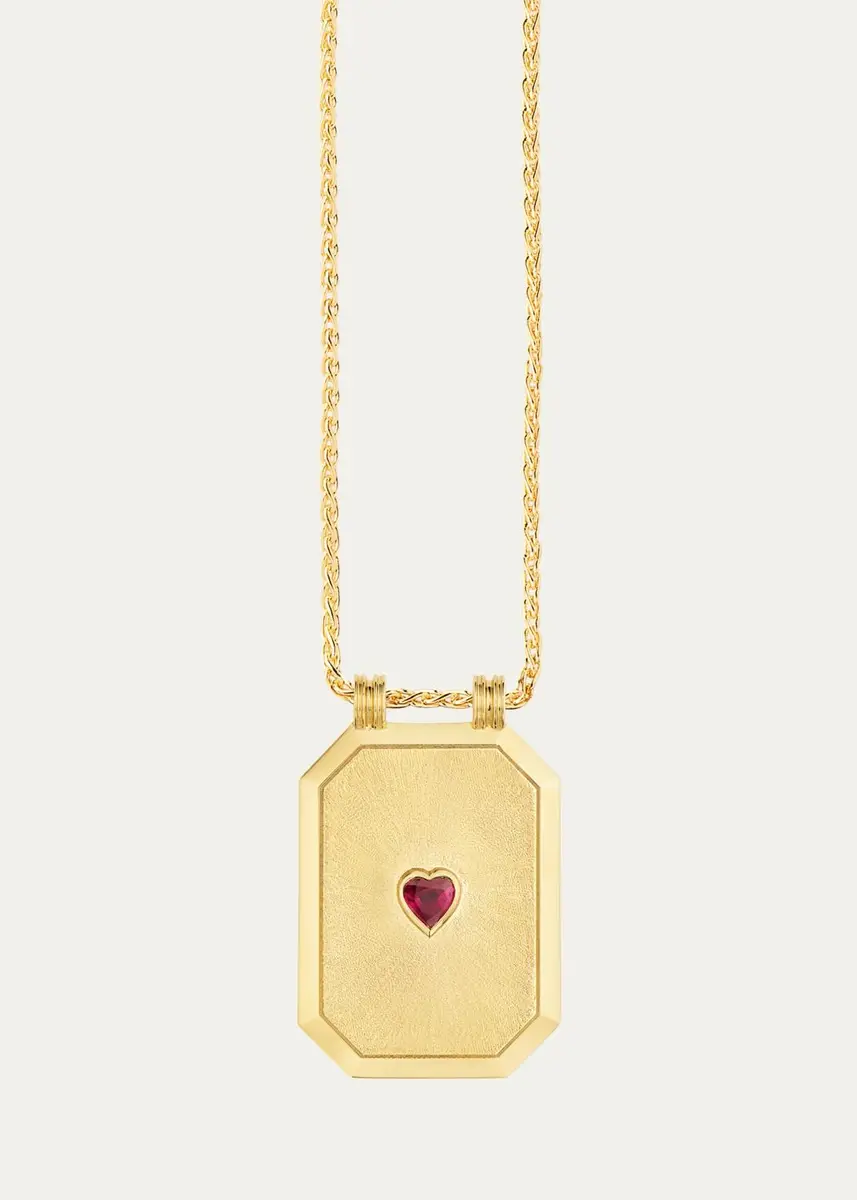 Marie Lichtenberg Love 18K Yellow Gold & Ruby Pendant Necklace/17" | Thumbnail 4