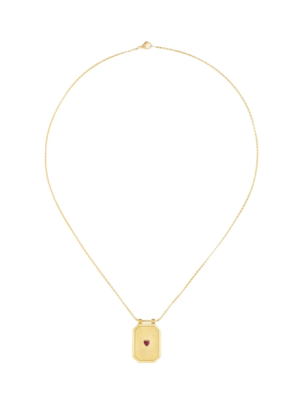 Love 18K Yellow Gold & Ruby Pendant Necklace/17"