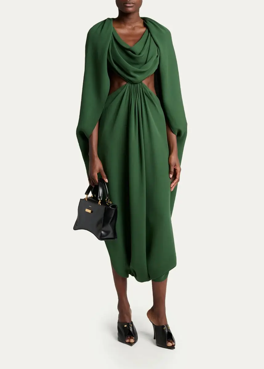 Balenciaga Cape Draped Dress | Thumbnail 2