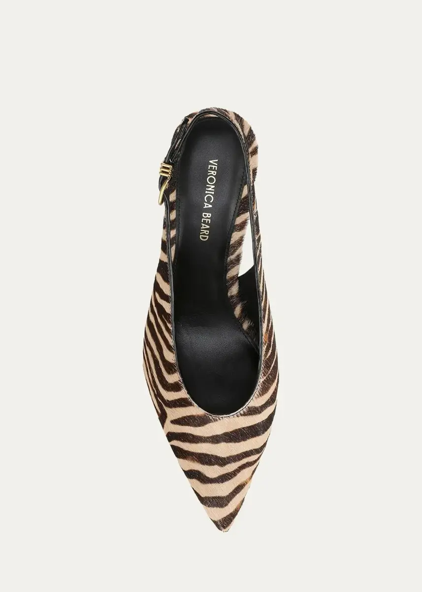Veronica Beard Luciana 70MM Zebra-Print Calf Hair Slingback Pumps | Thumbnail 3 Veronica Beard Luciana 70MM Zebra-Print Calf Hair Slingback Pumps | Thumbnail 3