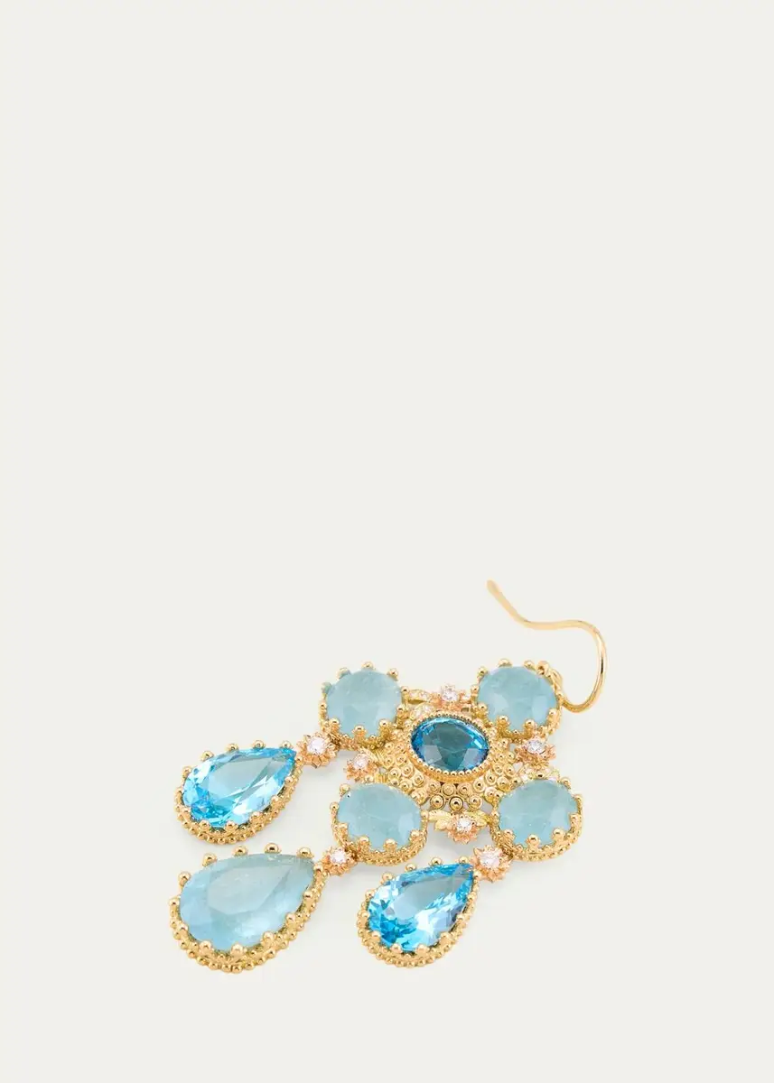 Mellerio 18K Yellow Gold Pierreries Blue Girandole Earrings | Thumbnail 3 Mellerio 18K Yellow Gold Pierreries Blue Girandole Earrings | Thumbnail 3
