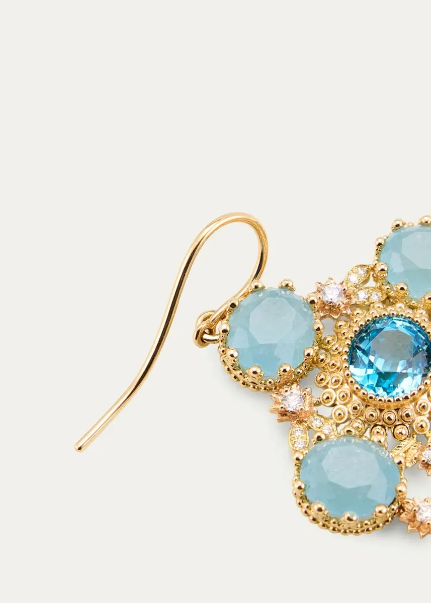 Mellerio 18K Yellow Gold Pierreries Blue Girandole Earrings | Thumbnail 4 Mellerio 18K Yellow Gold Pierreries Blue Girandole Earrings | Thumbnail 4