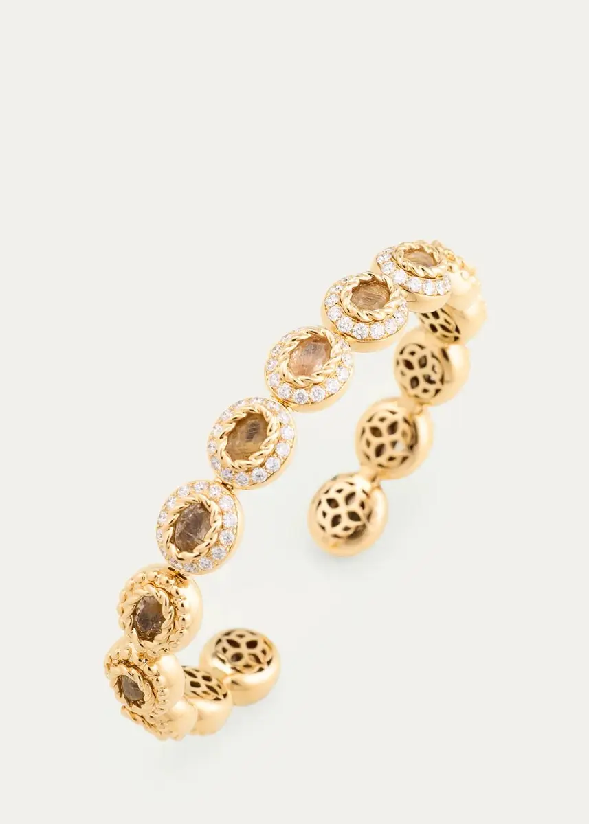 Mellerio 18K Yellow Gold Baby Queen Bracelet with Quartz and Diamonds | Thumbnail 3 Mellerio 18K Yellow Gold Baby Queen Bracelet with Quartz and Diamonds | Thumbnail 3