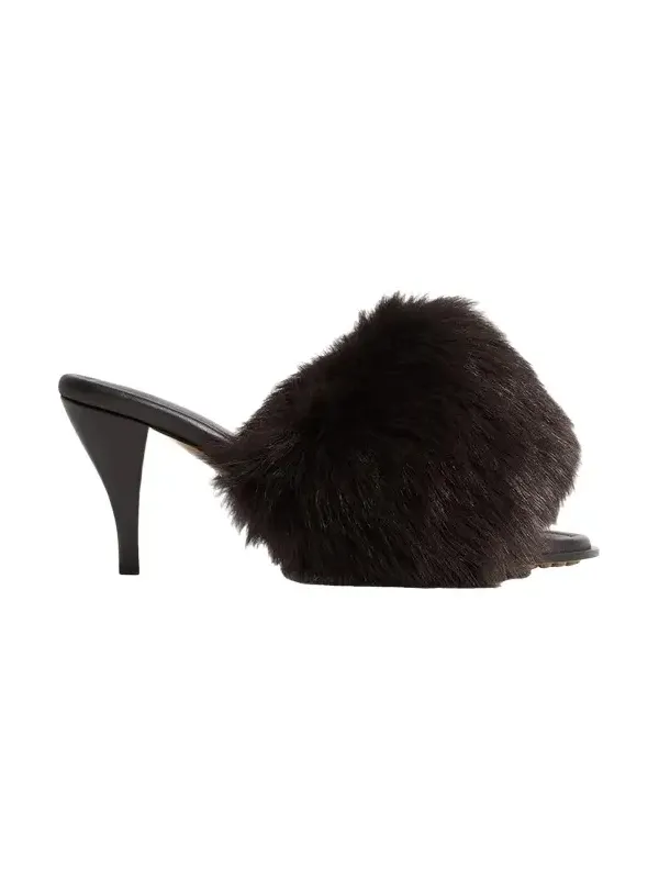 Bottega Veneta 75MM Cherry Shearling & Leather Mules