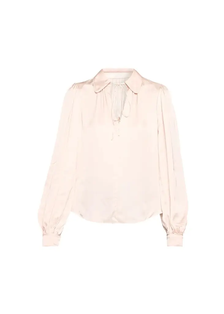 Roanne Tie-Front Satin Blouse Roanne Tie-Front Satin Blouse