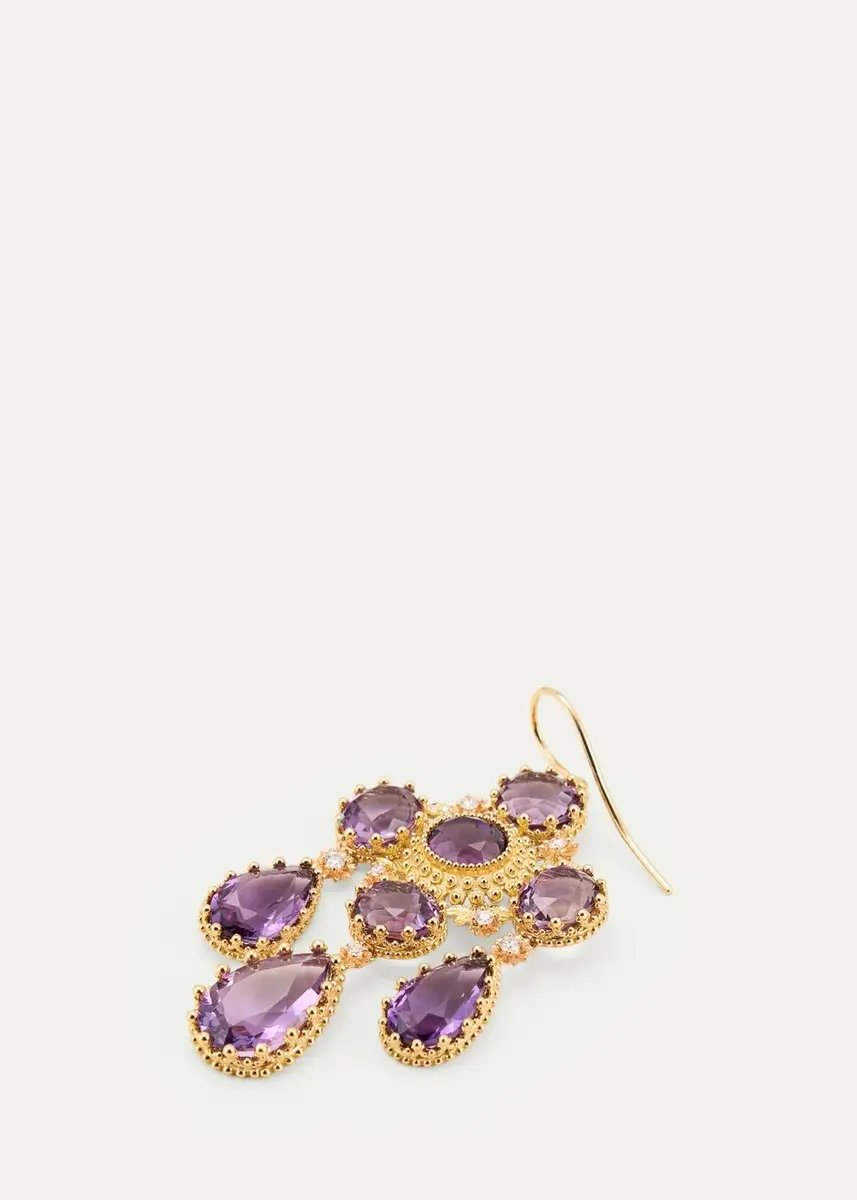 Mellerio 18K Yellow Gold Pierreries Purple Girandole Earrings | Thumbnail 3 Mellerio 18K Yellow Gold Pierreries Purple Girandole Earrings | Thumbnail 3