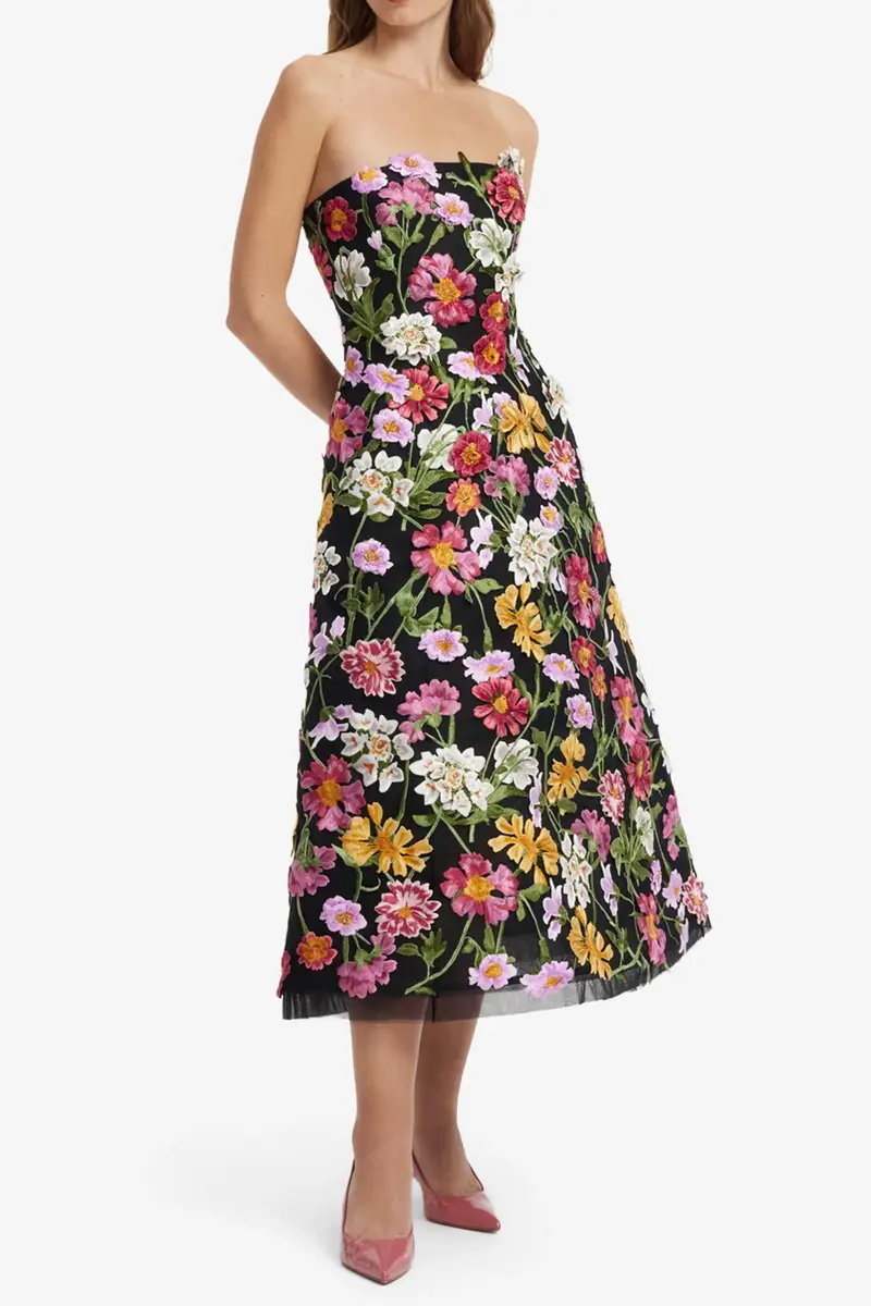 LEO LIN Florentina Embroidered Midi Dress | Thumbnail 5