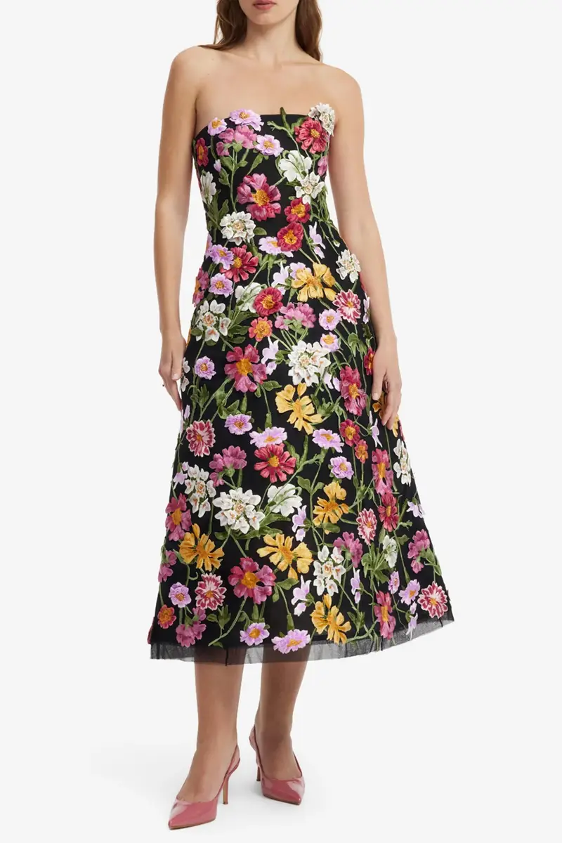 LEO LIN Florentina Embroidered Midi Dress | Thumbnail 6