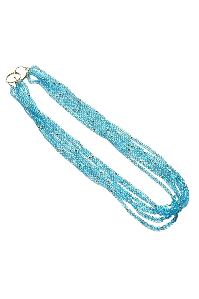Blue Topaz Beaded G-One Necklace Blue Topaz Beaded G-One Necklace