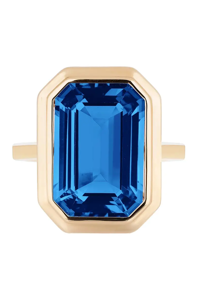 GOSHWARA London Blue Topaz Bezel Manhattan Ring | Thumbnail 2 GOSHWARA London Blue Topaz Bezel Manhattan Ring | Thumbnail 2