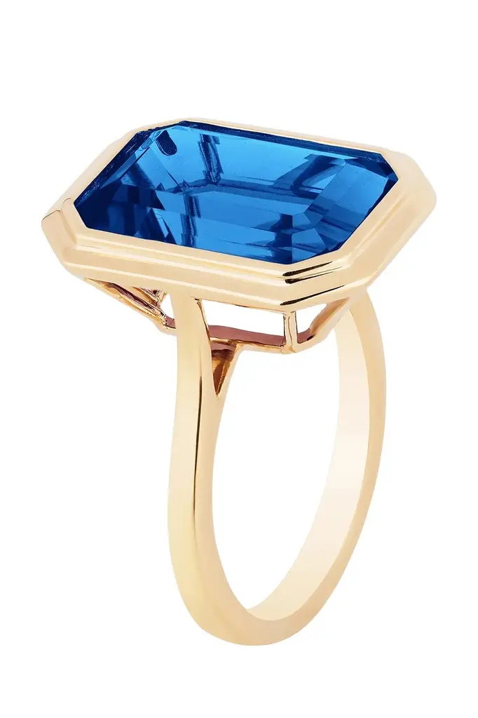 London Blue Topaz Bezel Manhattan Ring London Blue Topaz Bezel Manhattan Ring