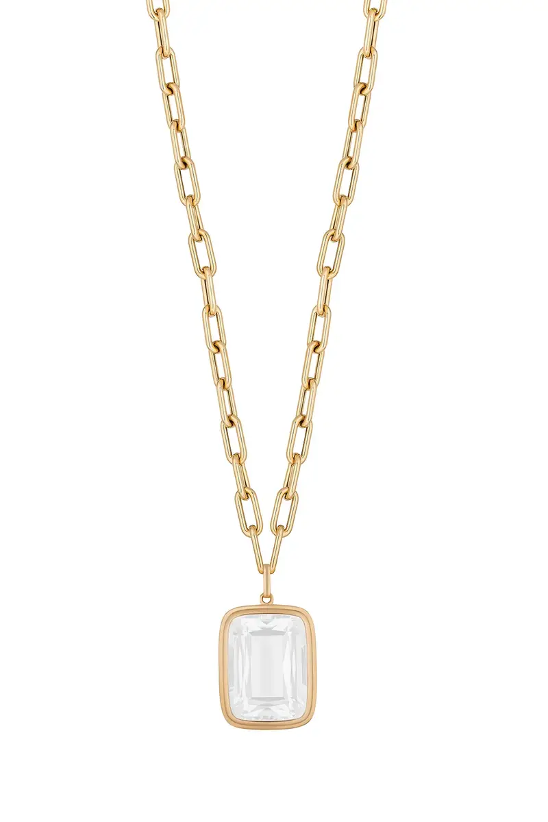 GOSHWARA Moon Quartz Manhattan Pendant Necklace