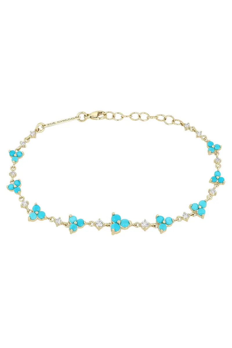 Zoë Chicco Turquoise Diamond Trios Bracelet