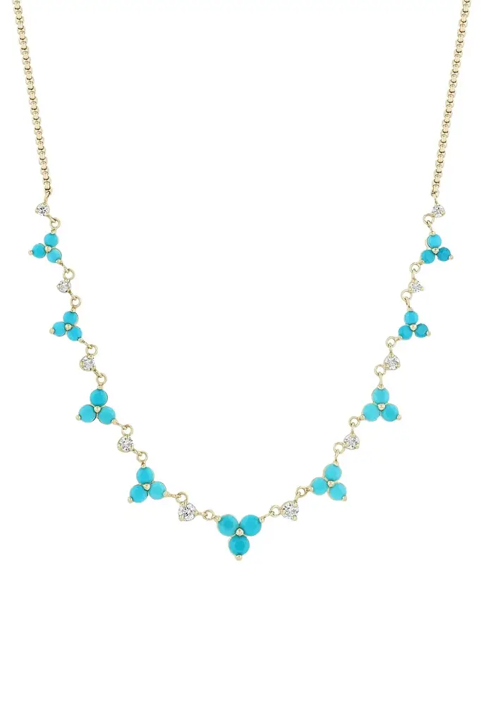 Turquoise Diamond Trios Necklace Turquoise Diamond Trios Necklace
