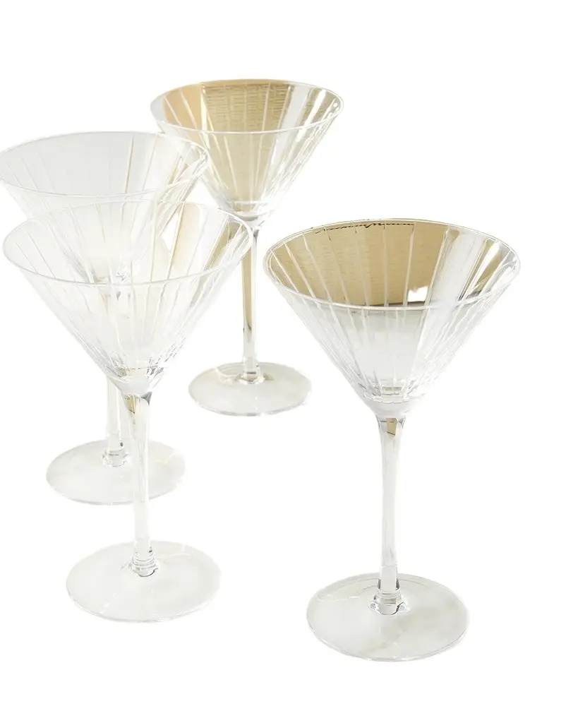 Cut Martini Glasses, Set of 4 Cut Martini Glasses, Set of 4