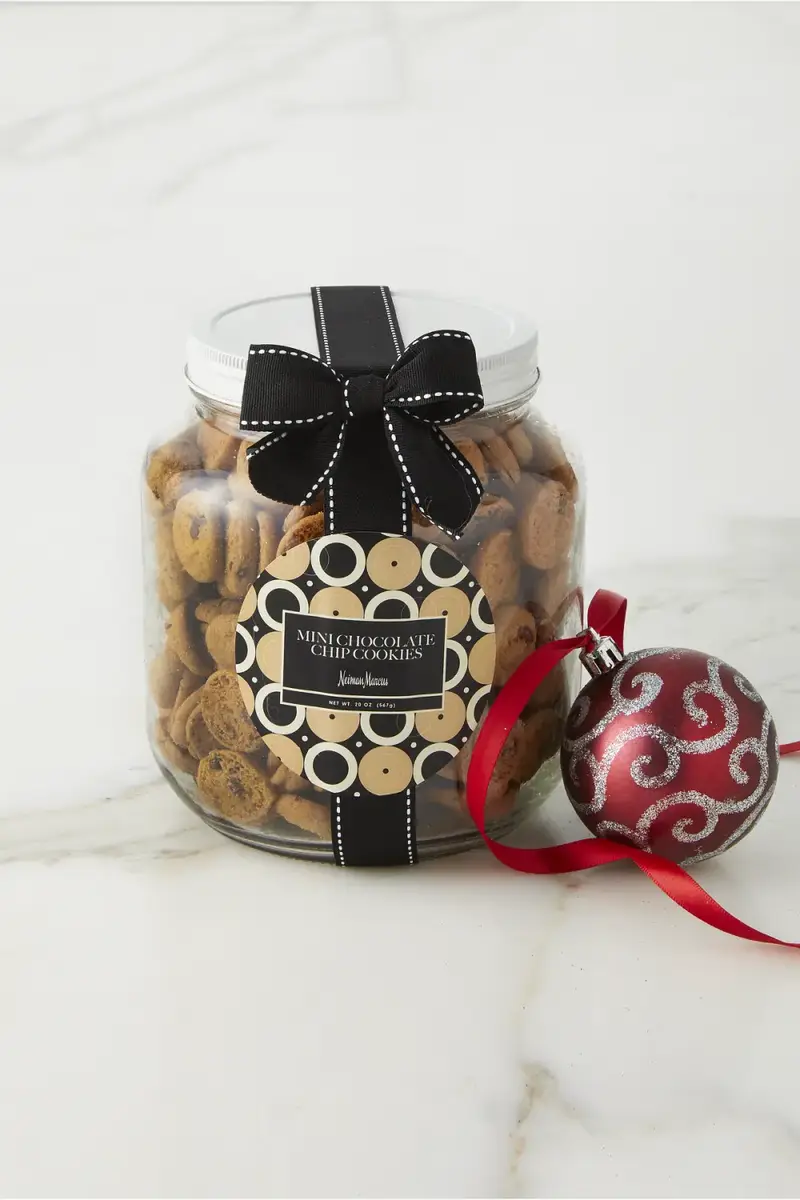 Neiman Marcus 20 oz. Mini Chocolate Chip Cookies in Holiday Jar | Thumbnail 2