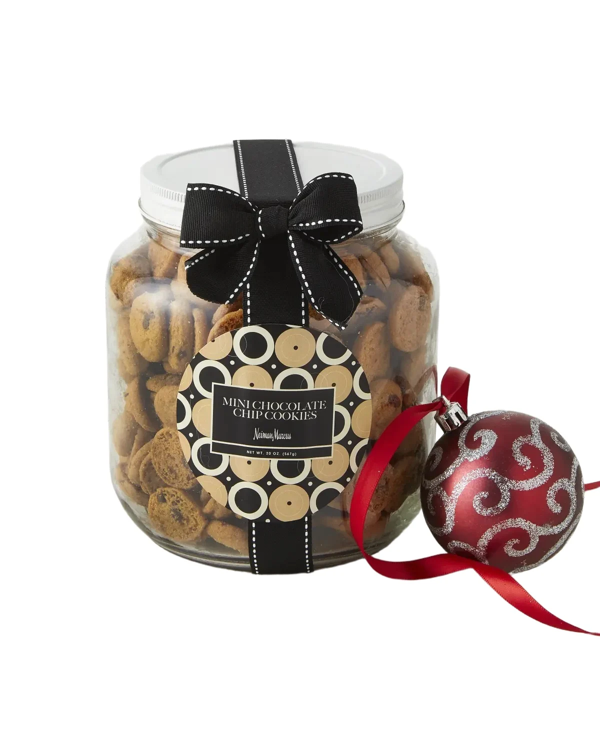 Neiman Marcus 20 oz. Mini Chocolate Chip Cookies in Holiday Jar