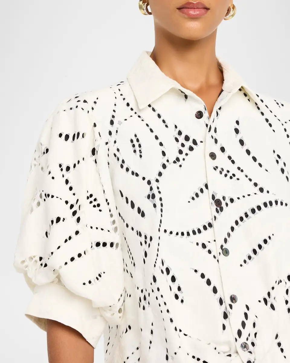Finley Bomba Cutout Blouson-Sleeve Shirt | Thumbnail 5 Finley Bomba Cutout Blouson-Sleeve Shirt | Thumbnail 5