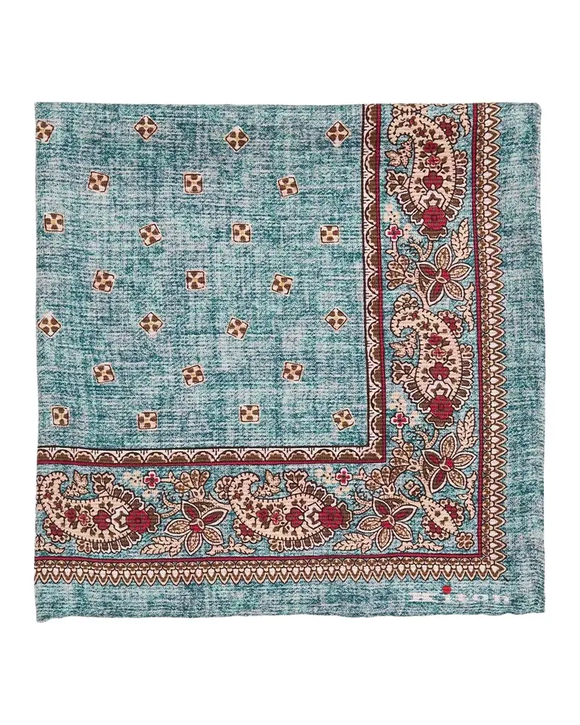 Kiton Men's Paisley Double-Face Silk Pocket Square